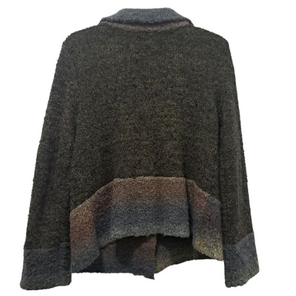 Curio Ombre Wool Blend Grannycore Cozy Cardigan Large Gray Multi-color - Picture 3 of 16